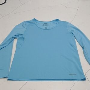 Patagonia Women's Sky Blue Long Sleeve Tee Pre-owned Sz Small